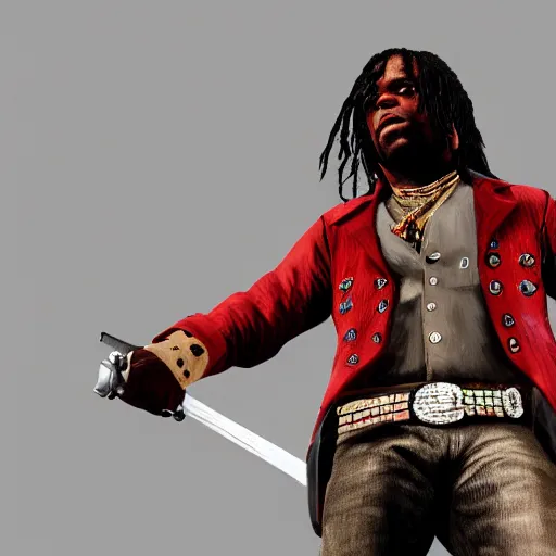 Image similar to Rapper Chief Keef In red dead redemption 2 digital art 4K quality super realistic