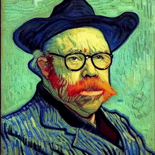 Prompt: “wilford brimley painted by van gogh”