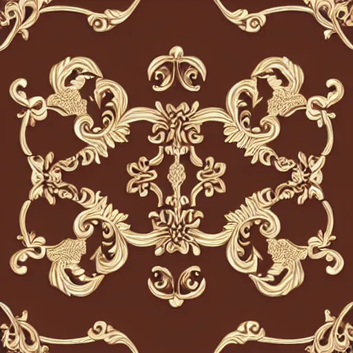 Image similar to ornate rococo embroidery pattern design bordering a box, flat clean lines, made in illustrator