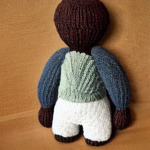 Prompt: knitted god,