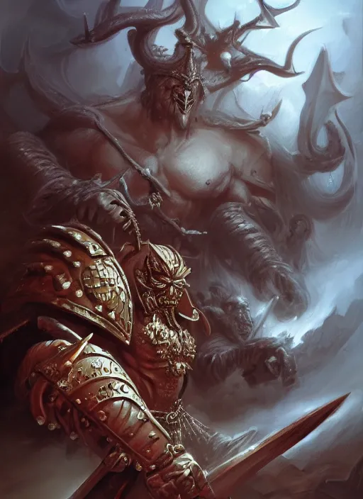 Image similar to warhammer, russia, d & d, fantasy, intricate, elegant, highly detailed, digital painting, artstation, concept art, matte, sharp focus, illustration, art by boris vallejo