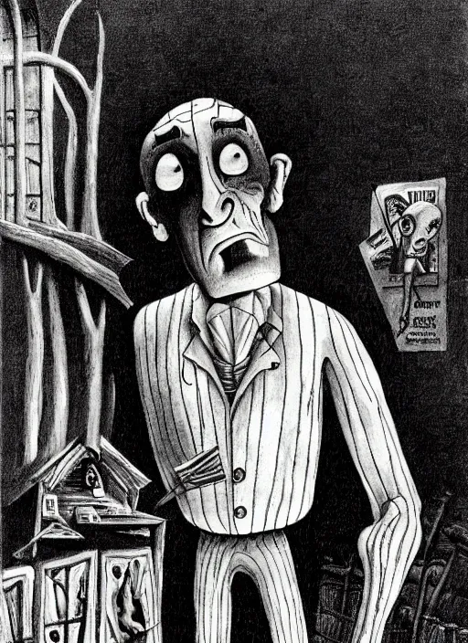 Prompt: frankenstein's monster by charles addams