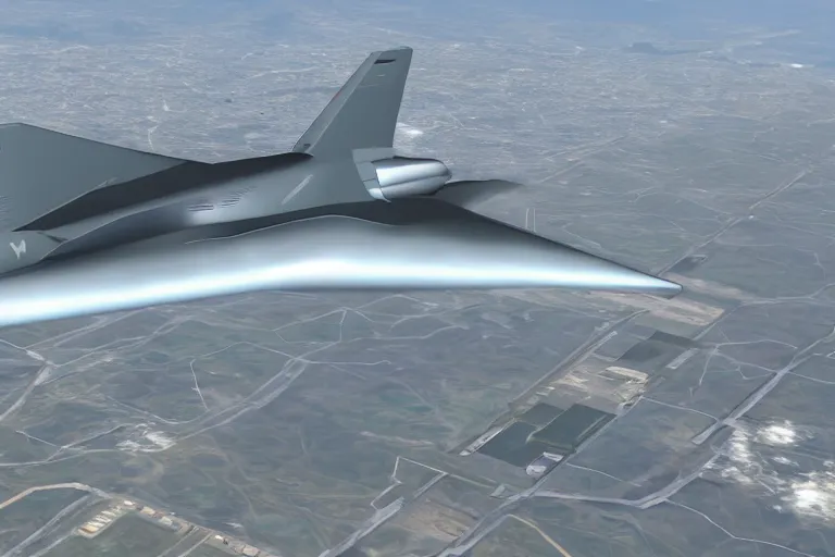 Prompt: Hypersonic jet plane, stealth. symmetry, aerodynamic, hideo kojima