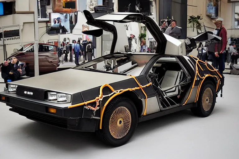 Prompt: steampunk 2 0 2 2 delorean