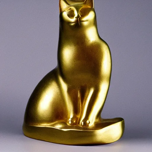 Image similar to an ancient gold cat statue