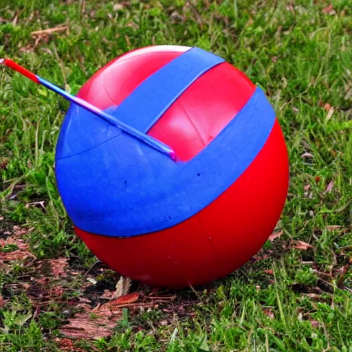 Prompt: red ball on the left, blue ball on the right