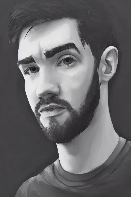 Image similar to Sean McLoughlin, Jacksepticeye, Irish Youtuber, solo portrait, gigachad, grayscale 🎨🖌️