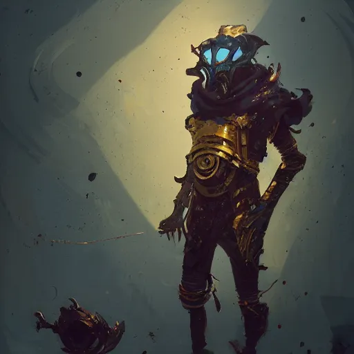 Prompt: gold dragonborn artificer, by Ismail Inceoglu, golden, mechnical, tinkering, character art, dungeons and dragons, digital art