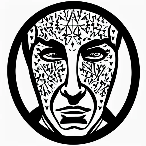 Image similar to tattoo design, stencil, portrait of saul goodman, symmetrical face