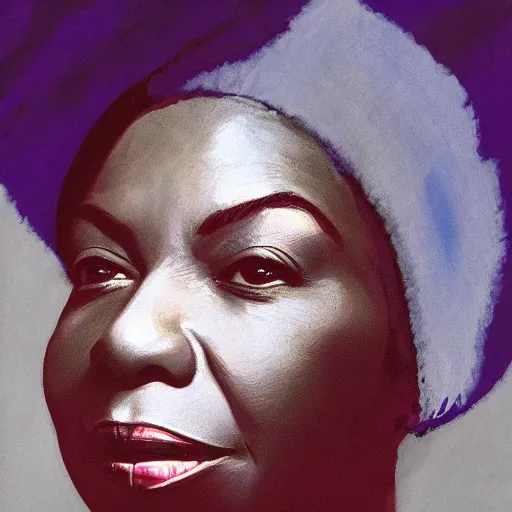 Image similar to portrait nina simone by leng jun and singer sargent, hyper real