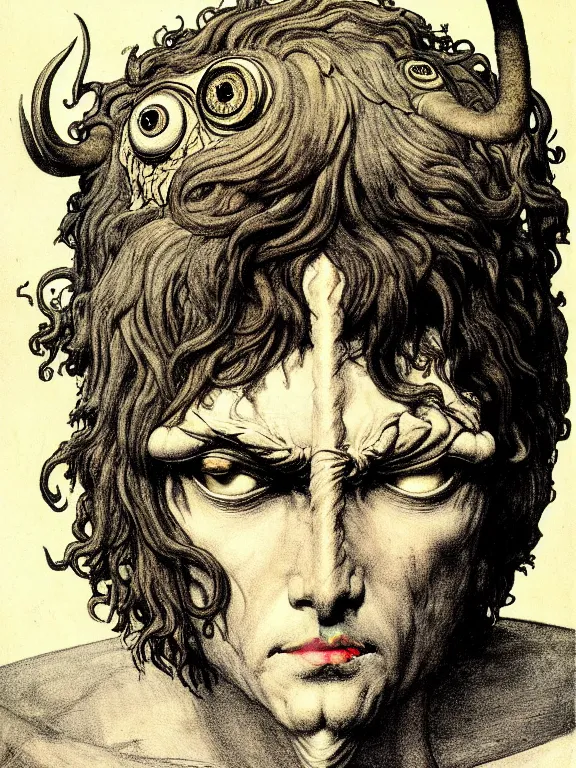 Prompt: one-eyed single-eyed Cyclops Polyphemus concept art with one huge eye. Extremely high detail, details, realistic, masterpiece, colorful, art by Arthur Rackham, Muzinabu, Johann Tischbein, Eugene de Blaas, Frederic Leighton, Harry Clarke