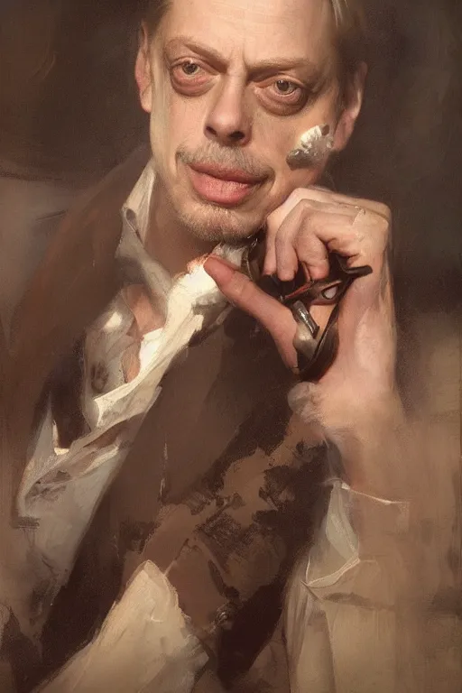 Image similar to beautiful portrait of anthropomorphic loaf of bread steve buscemi, art by anders zorn, wonderful masterpiece by greg rutkowski, beautiful cinematic light, american romanticism thomas lawrence, greg rutkowski