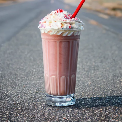 Image similar to very expensive milkshake on the side of the road, Sigma 85mm f/8