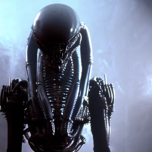 Image similar to a film still from aliens by h. r. giger, cinematic lighting, high resolution, 4 k