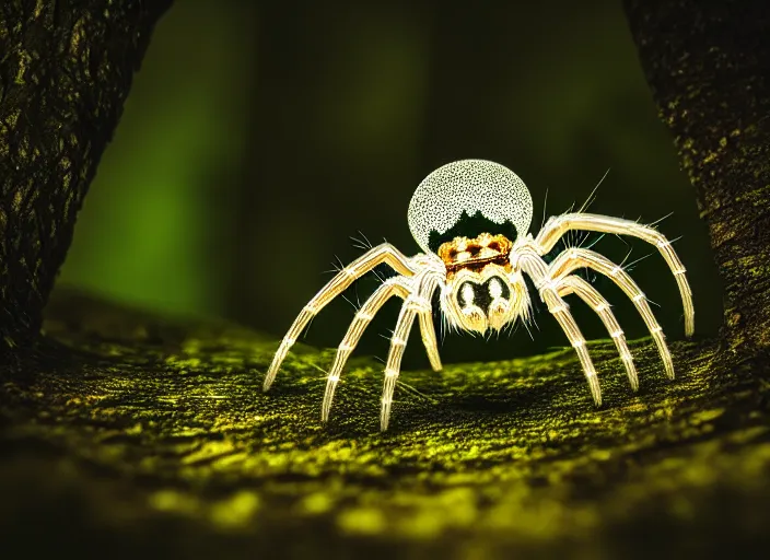 Image similar to crystal clear spider in a forest. highly detailed 8 k. intricate. lifelike. soft light. fantasy horror style. cinematic post - processing