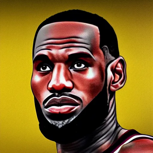 Prompt: a photo of lebron james taken on an iphone, 4 k, detaipes face