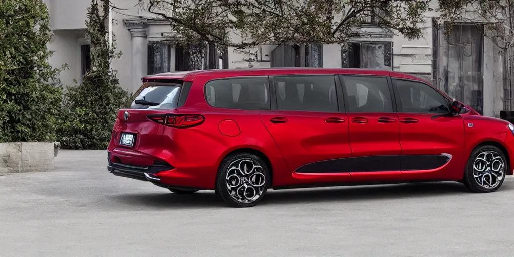 Image similar to 2022 Alfa Romeo Minivan, red