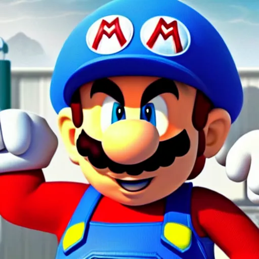 Image similar to extremely zoomed-in photo of Super Mario's face