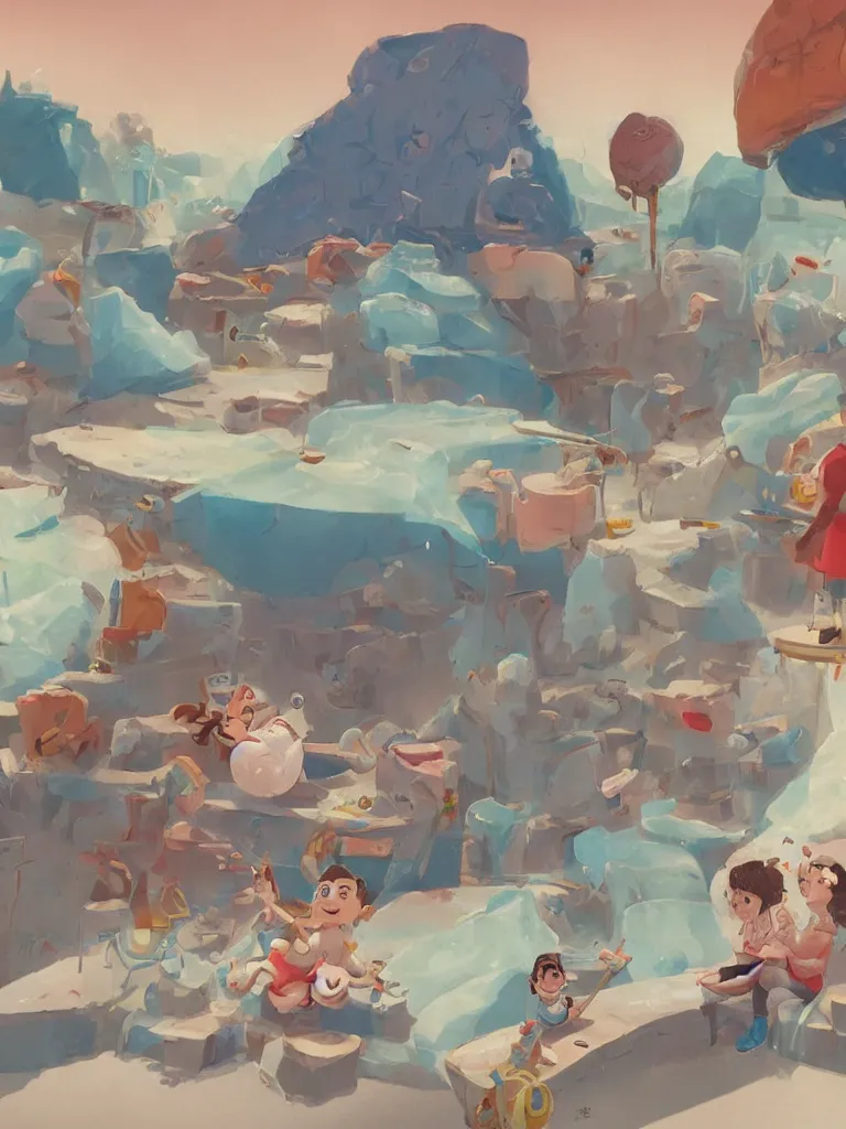 Image similar to eating ice cream by disney concept artists, blunt borders, rule of thirds