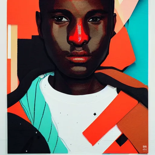 Prompt: Virgil Abloh Painting by Sachin Teng, asymmetrical, Organic Painting , Matte Painting, geometric shapes, hard edges, graffiti, street art,:2 by Sachin Teng:4