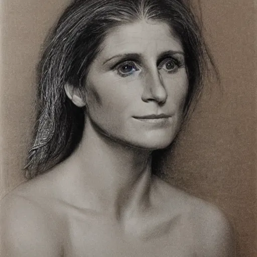 Prompt: helen slater, head and shoulders portrait, extremely detailed masterpiece, one single continues line.