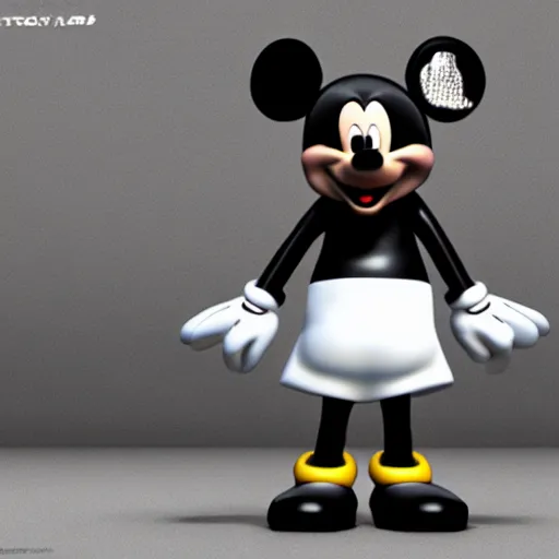 Image similar to Mickey Mouse in the style of Rick Owens, Organization XIII, unreal engine 5 render