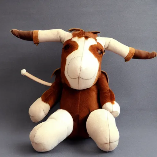 Prompt: minotaur plushie