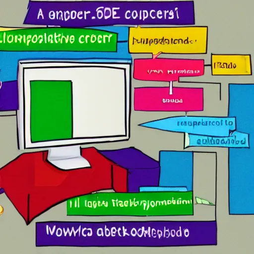 Prompt: a diagram of a computer created by a 5 year old