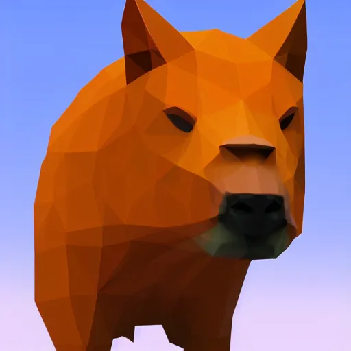 Prompt: cute low-poly capybara, 4k, hd