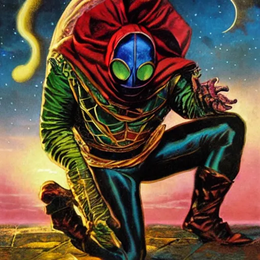 Image similar to Mysterio, artwork by Earl Norem,