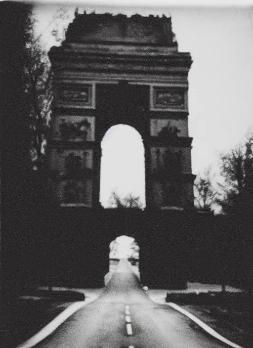 Image similar to impossible, black and white photograph