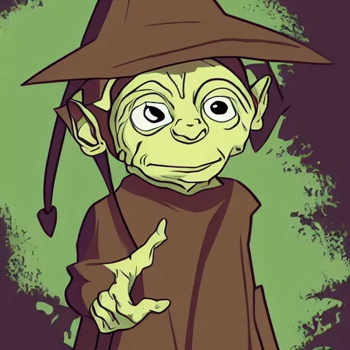 Prompt: Gollum wizard, harry potter style, magic, spells