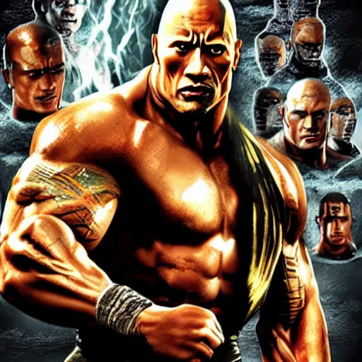 Prompt: Dwayne Johnson I’m mortal kombat 4K detailed super realistic