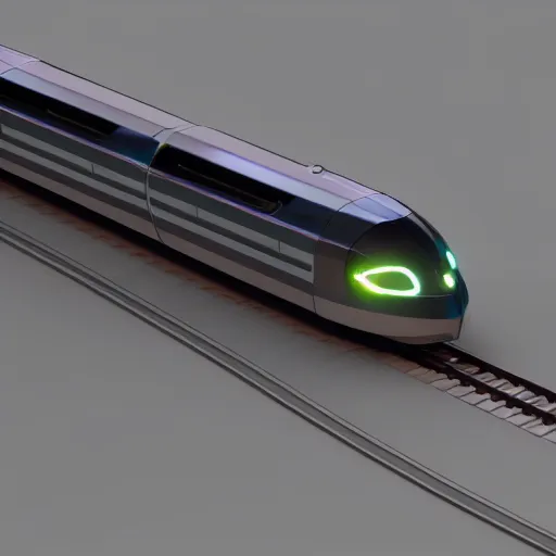 Prompt: futuristic train designed by Apple studio lighting octane render