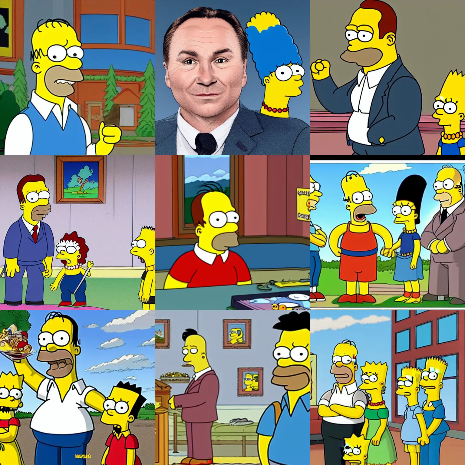 Prompt: Stefan Löfven as a character in The Simpsons