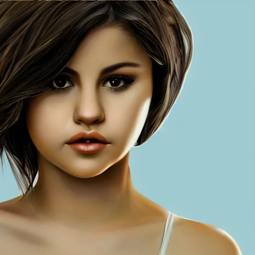 Image similar to photorealistic digital painting of selena gomez as celery, hd, artstation, 4 k wallpaper