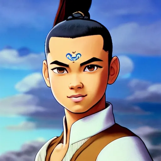 Image similar to beautiful serene intricate portrait of sokka from avatar the last airbender, smiling softly, relaxing on the beach, golden hour, soft focus, 8 k, art by irakli nadar, hyperrealism, hyperdetailed, ultra realistic