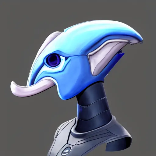 Prompt: anthropomorphic robotic dolphin headshot profile picture, commission on furaffinity, unreal engine