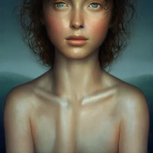 Image similar to photo portrait of a beautiful emotional female in soft light, symmetrical, centered, by edward robert hughes, annie leibovitz and steve mccurry, david lazar, jimmy nelsson, greg rutkowski, breathtaking, 8 k resolution, extremely detailed, beautiful, establishing shot, artistic, hyperrealistic, beautiful face, octane render