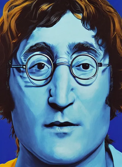 Prompt: painting of John Lennon by Kehinde Wiley