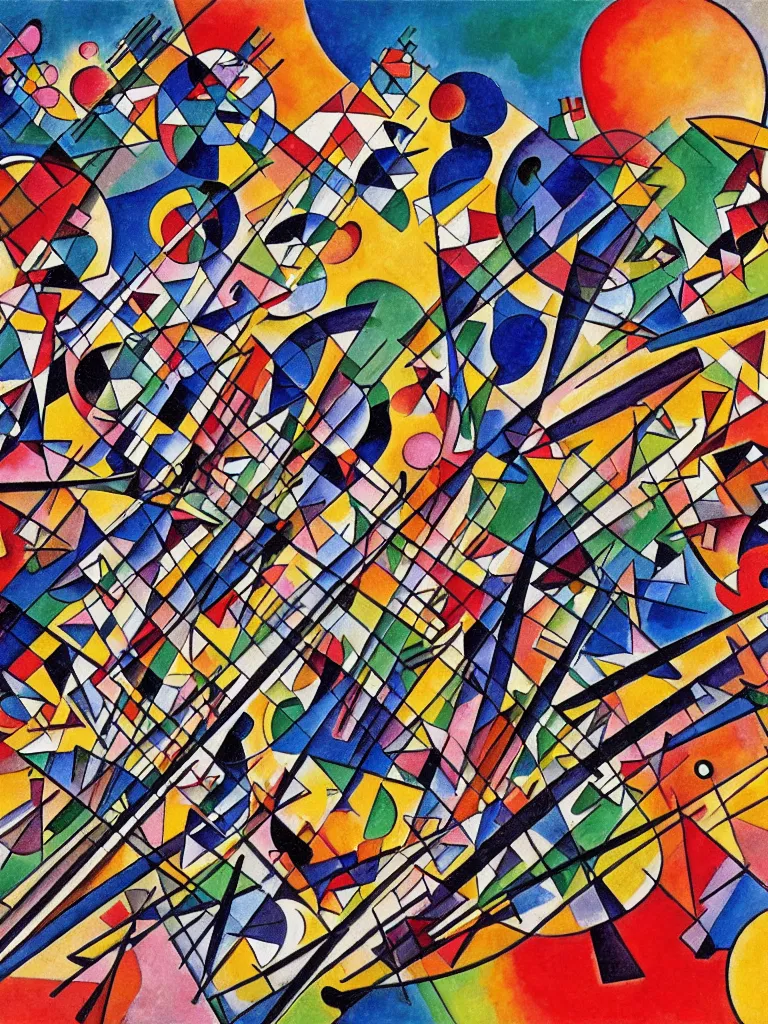 Image similar to belarus historical attraction in kandinsky style