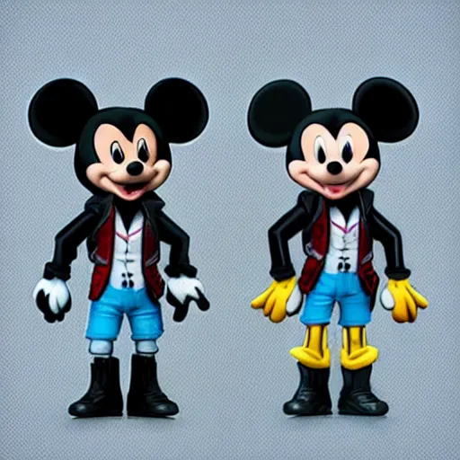 Image similar to michael jackson, michael jackson, michael jackson, michael jackson, michael jackson, ( cosplay mickey mouse ears ), nendroid, butcher billy style