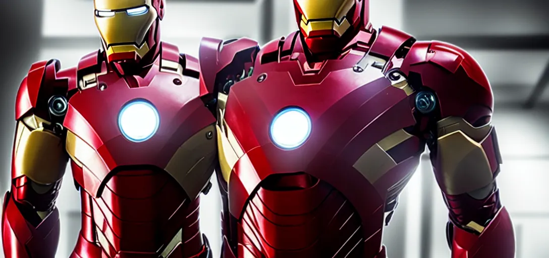 Image similar to a very high resolution image of ironman. from an episode of the office. photorealistic, photography