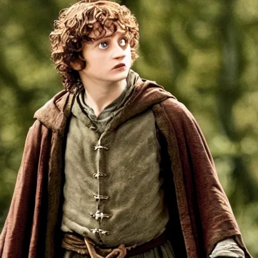 Image similar to still of frodo baggins en hogwarts