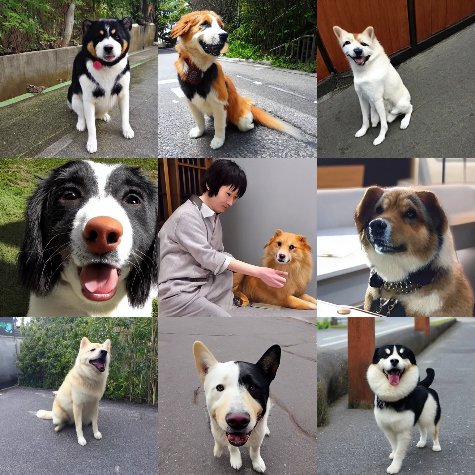 Prompt: 渋谷にいる犬