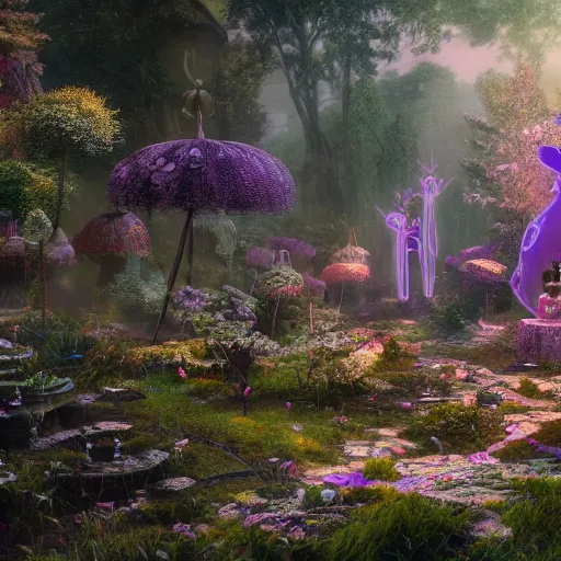 Image similar to ethereal magical fairy city, highly detailed, 4k, HDR, award-winning, octane render, artstation