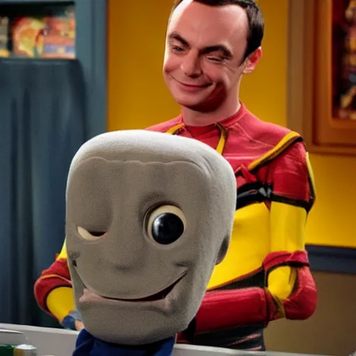 Image similar to paul the alien with sheldon cooper