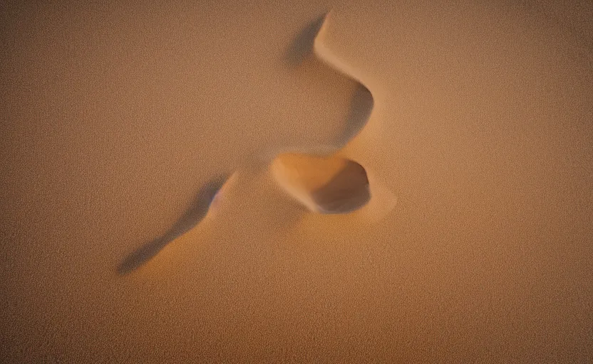 Image similar to top view of sand texture dune, natural light, cinematic lighting, 8 k