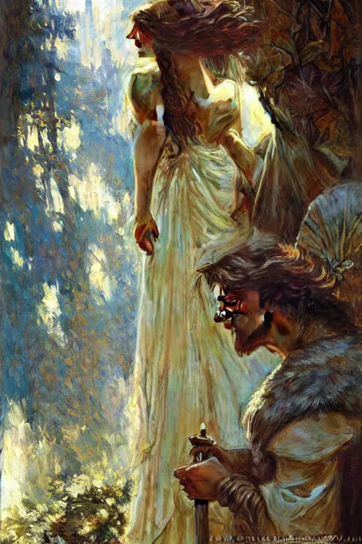 Image similar to the chronicles of narnia, painting by gaston bussiere, craig mullins, greg rutkowski, alphonse mucha