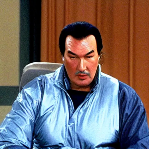 Image similar to steven seagal appearing in tv series seinfeld